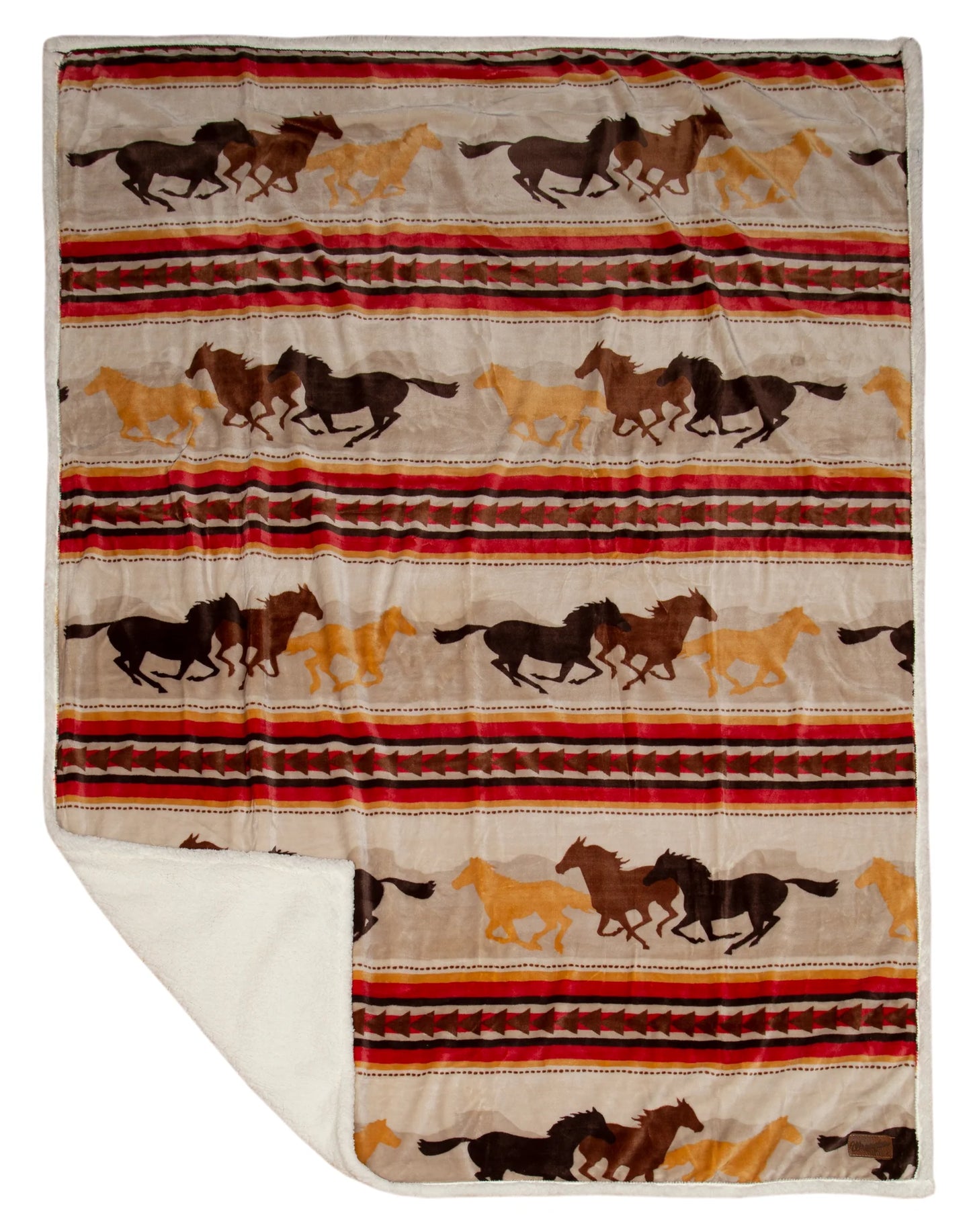 JW196 Carsten's Wrangler Running Horses Throw Blanket