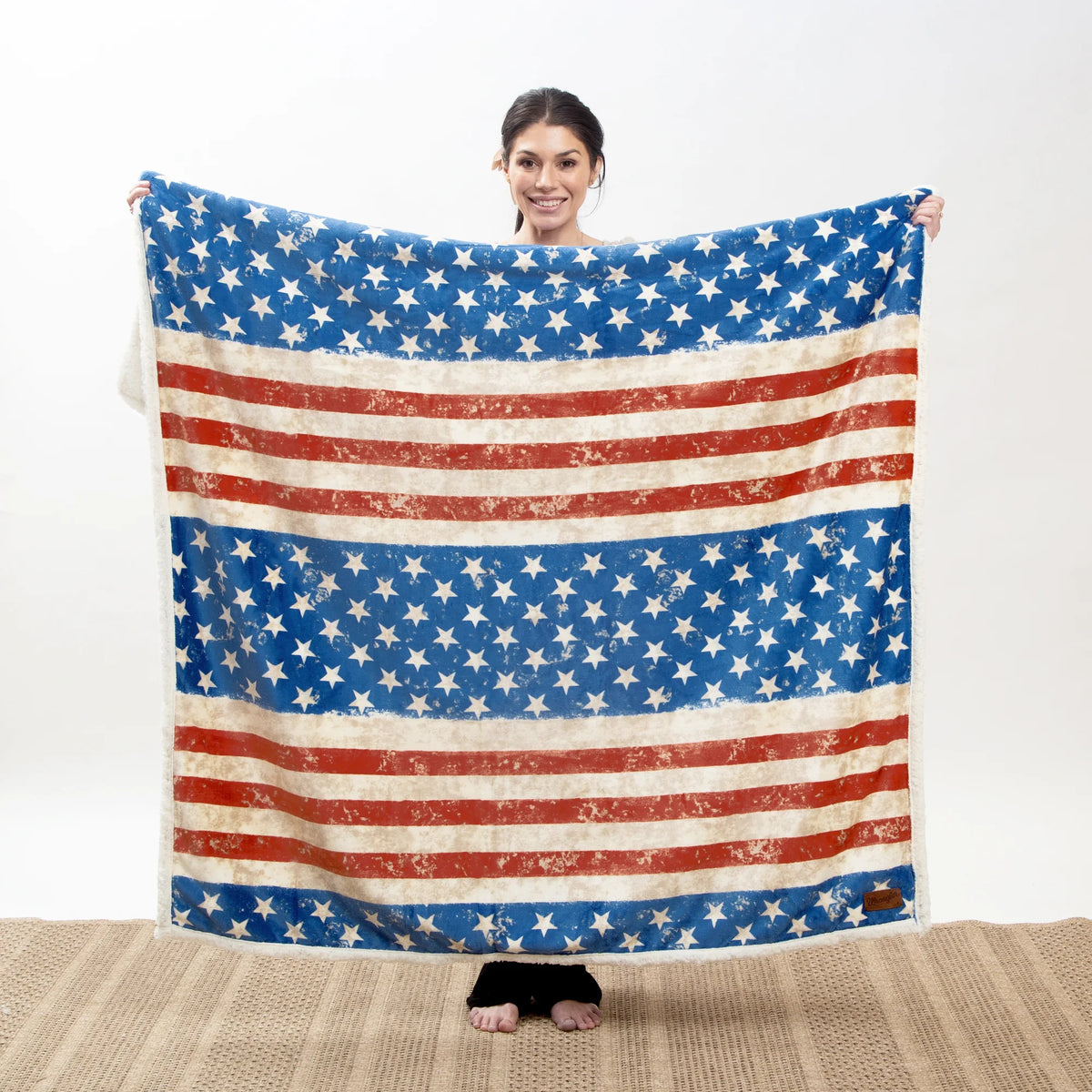 JW198 Casten's Wrangler Stars & Stripes Plush Throw Blanket