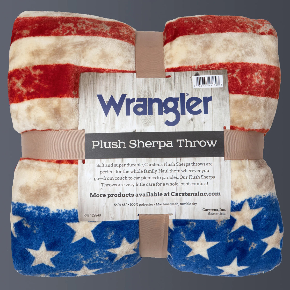 JW198 Casten's Wrangler Stars & Stripes Plush Throw Blanket