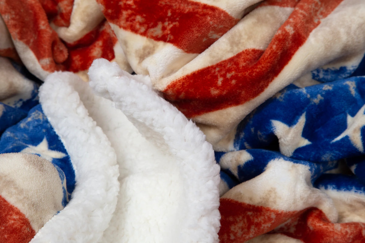JW198 Casten's Wrangler Stars & Stripes Plush Throw Blanket