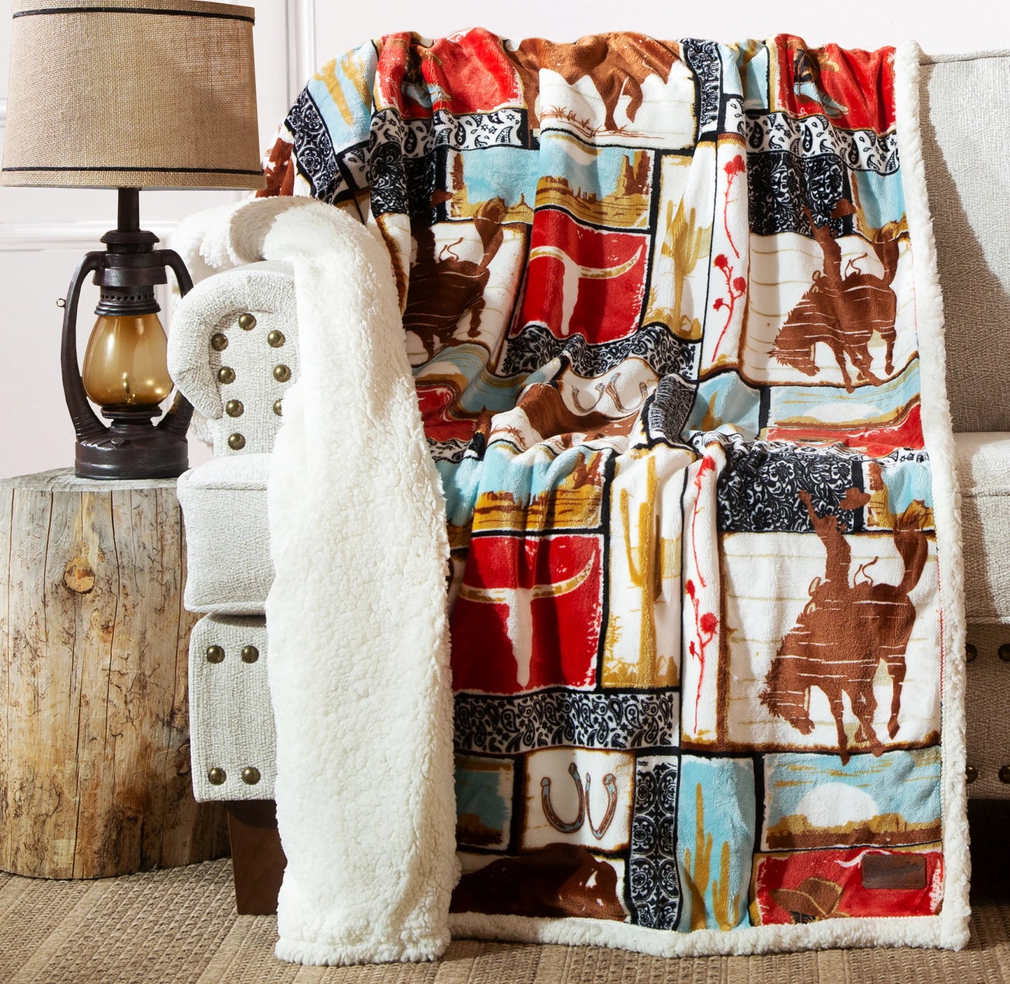JW260 Carsten's Wrangler Vintage Plush Throw Blanket