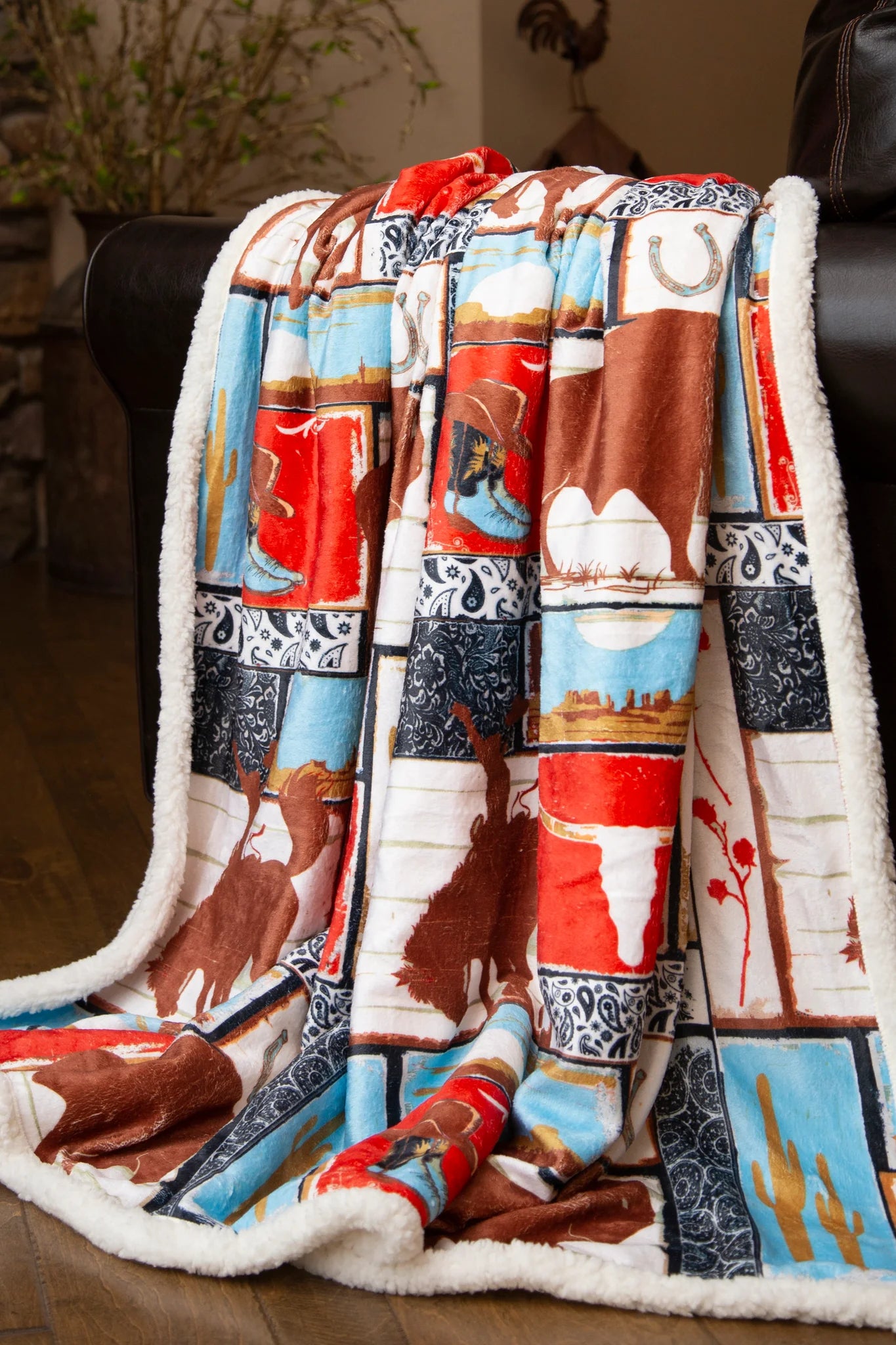 JW260 Carsten's Wrangler Vintage Plush Throw Blanket