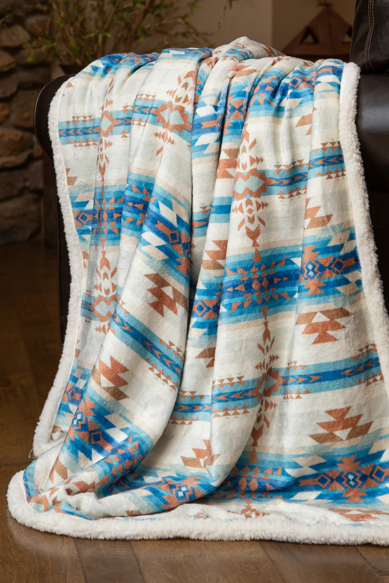 JW261 Carsten's Wrangler Stack Rock Southwest Plush Throw Blanket