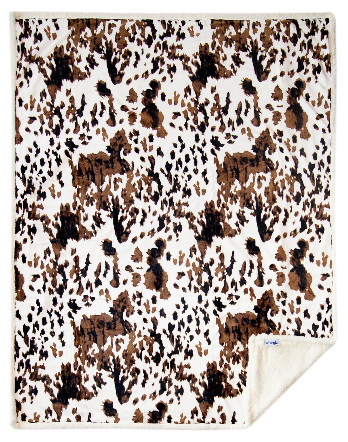 JW287 Carsten's Tri-Color Cowhide Plush Throw Blanket