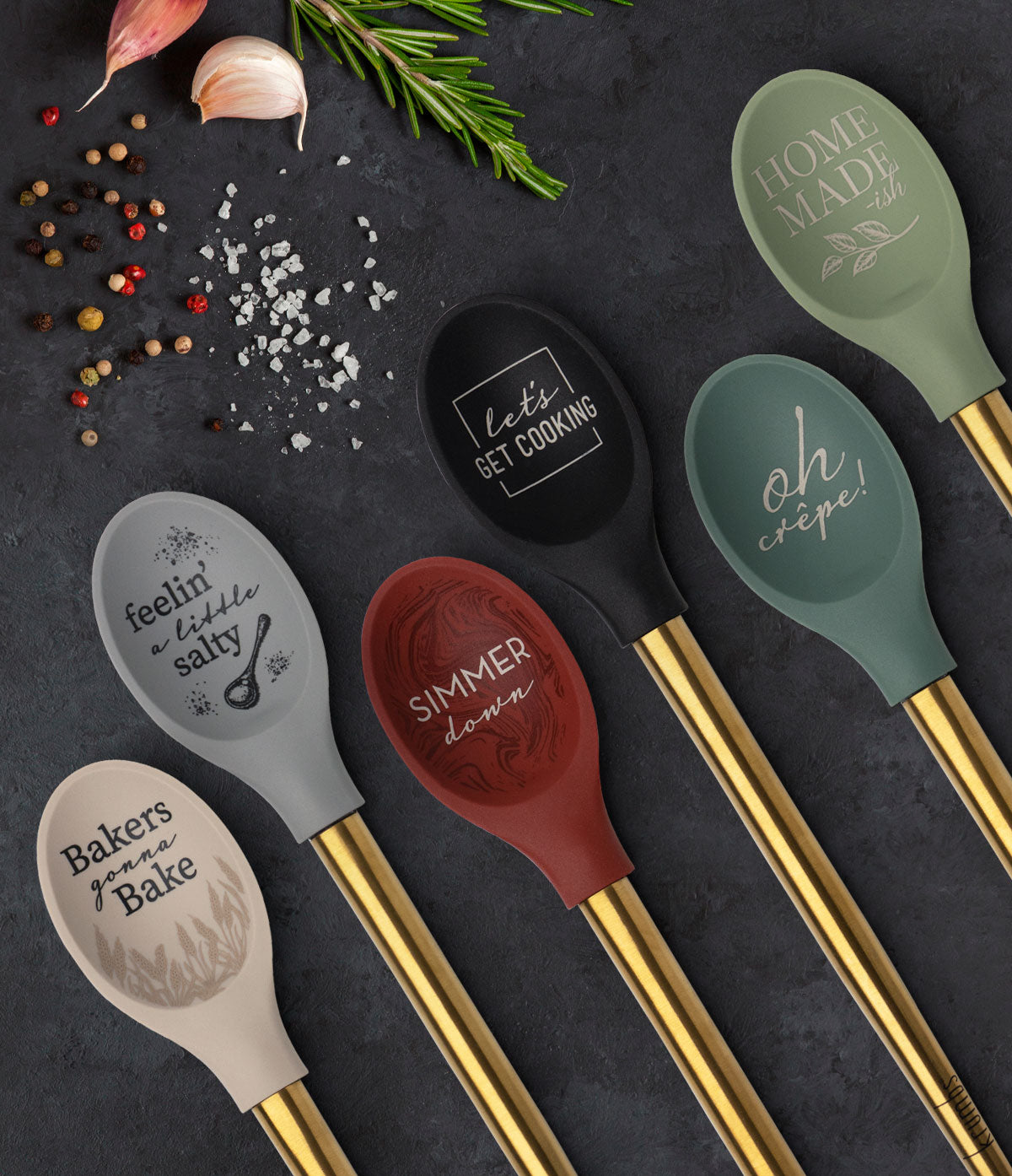 Krumbs Kitchen Elements Spoon w/Metallic Gold Handle