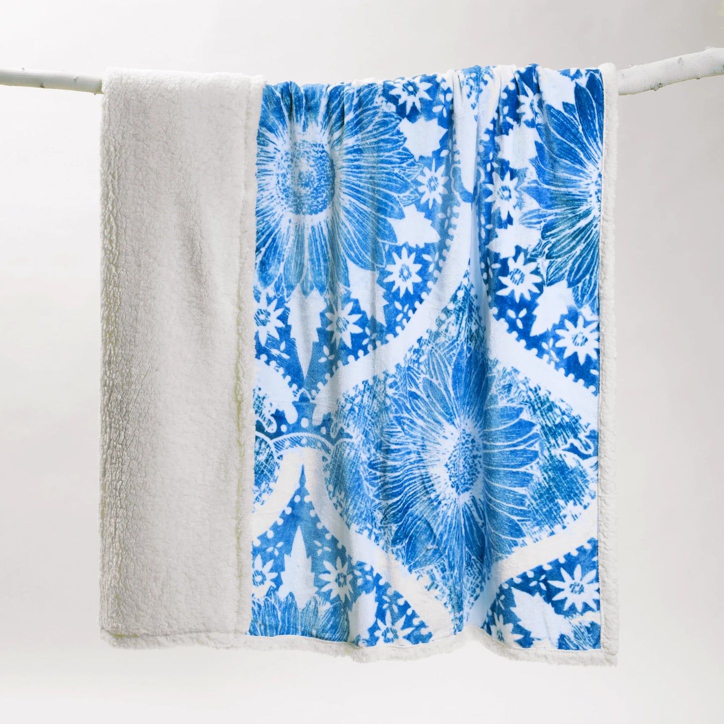 NE503 Carsten's Chakra Blossom Sherpa Throw Blanket