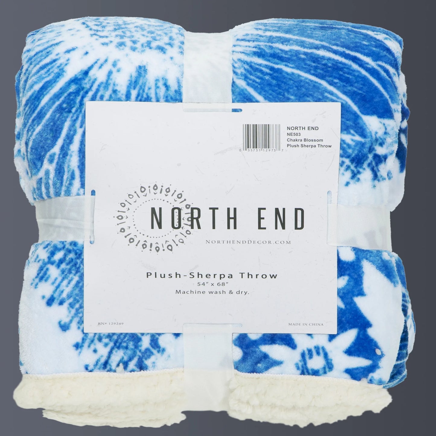 NE503 Carsten's Chakra Blossom Sherpa Throw Blanket