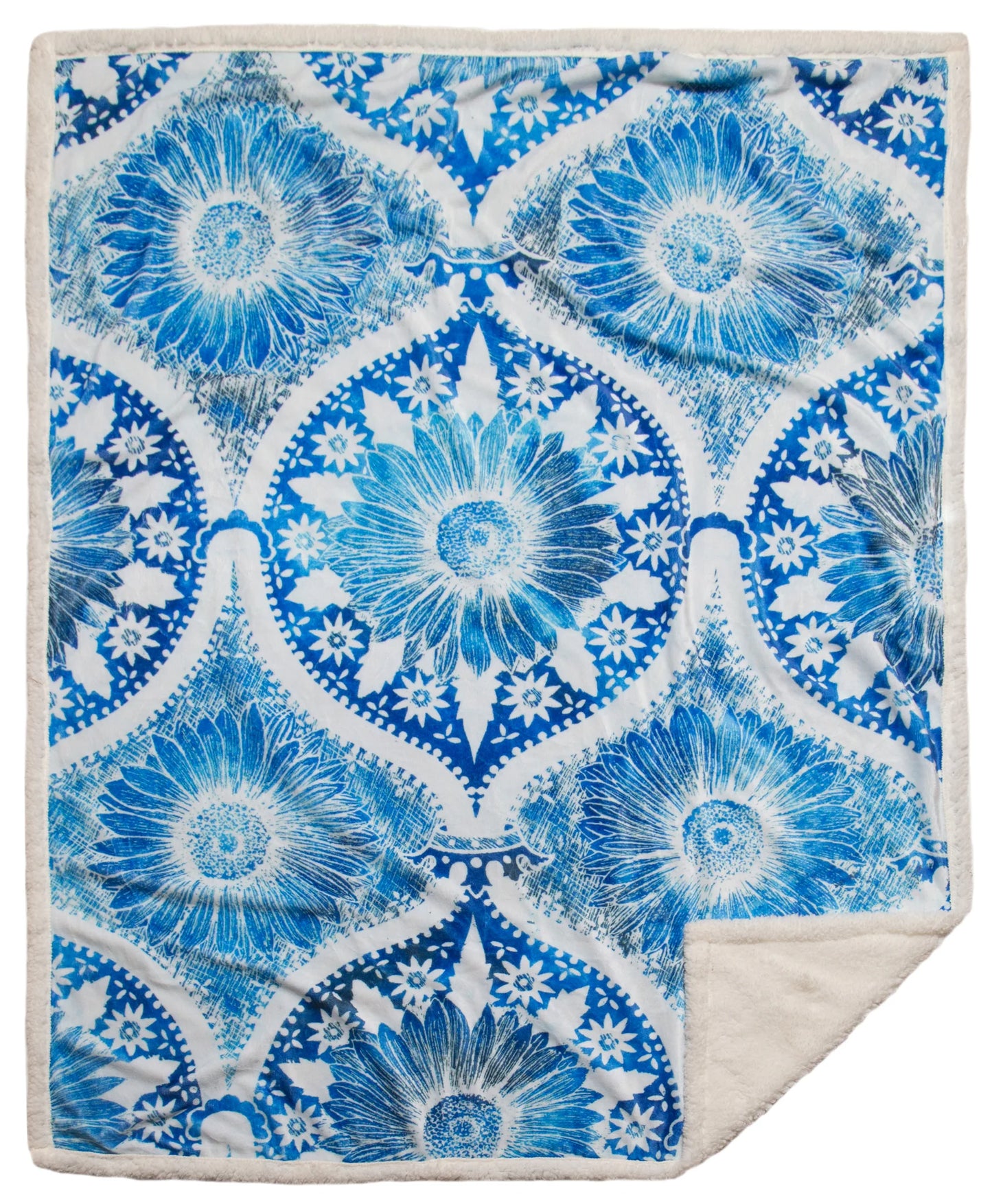 NE503 Carsten's Chakra Blossom Sherpa Throw Blanket