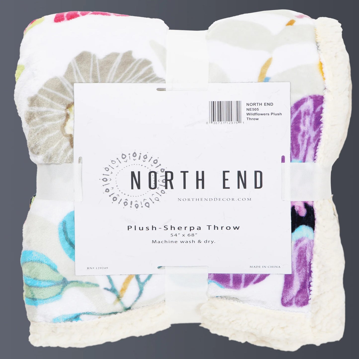 NE505 Carsten's Wildflower Sherpa Plush Throw Blanket