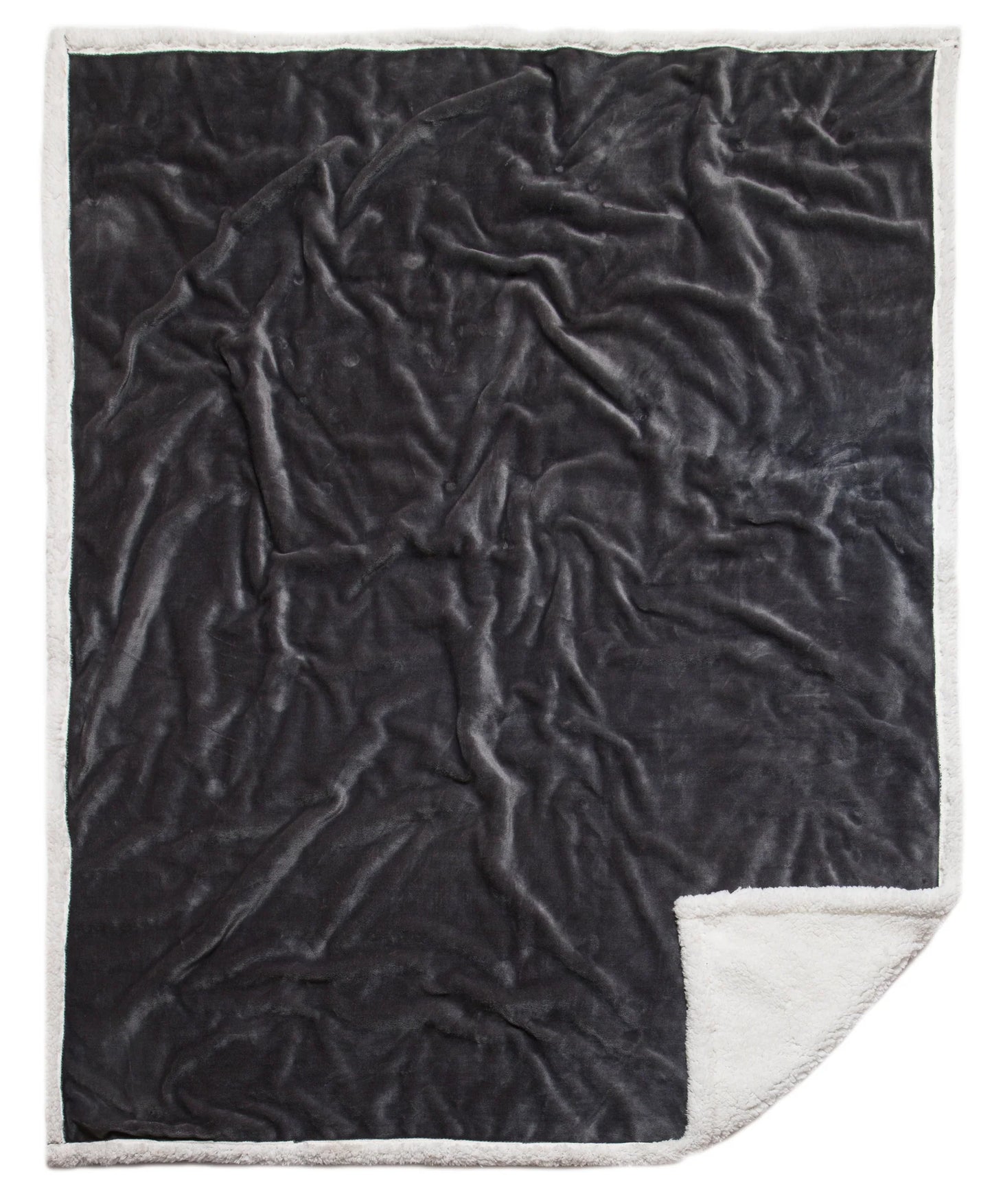 NE506 Carsten's North End Sherpa Throw Blanket Solid Grey