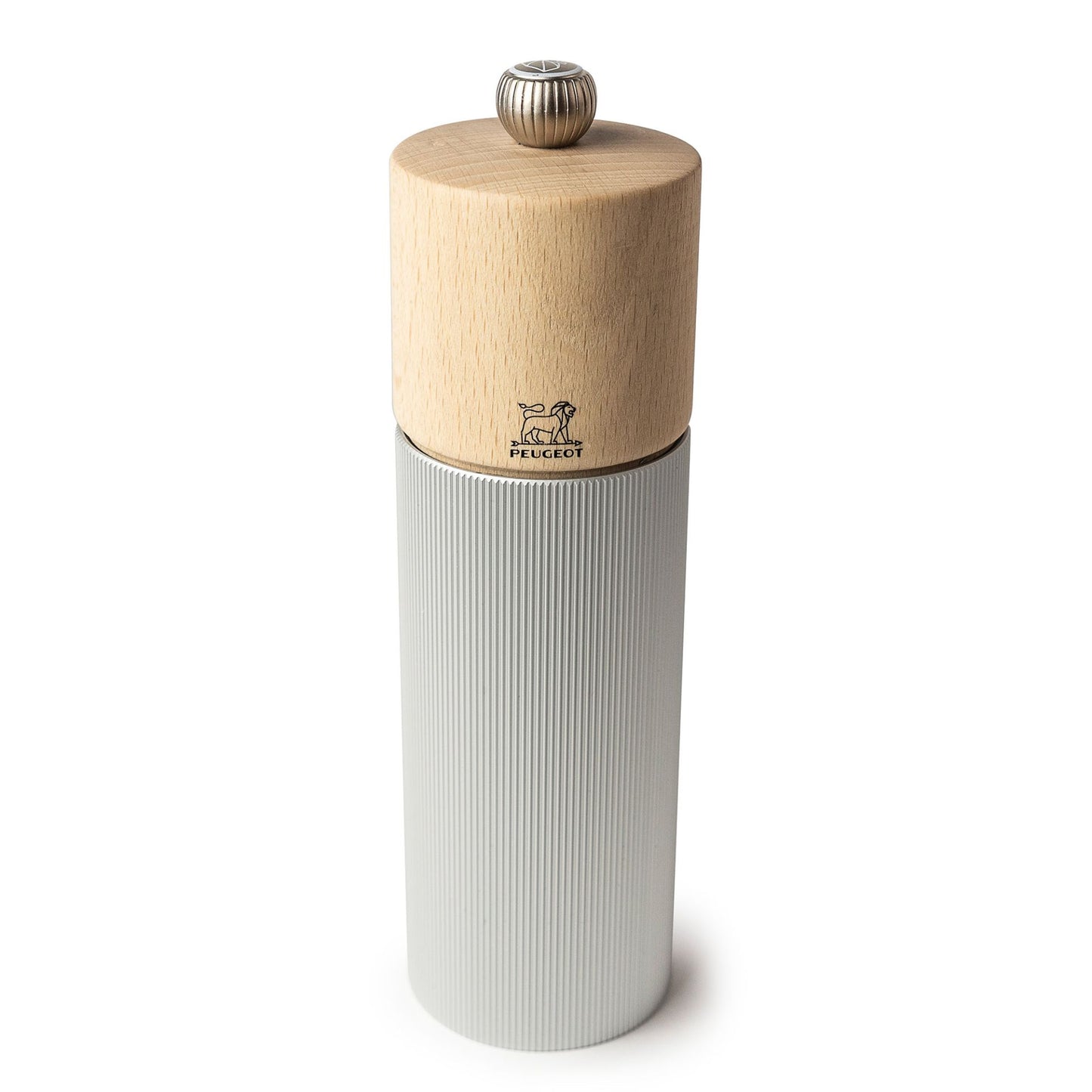 Line Pepper Mill, Aluminum + Beechwood, Natural, 18 cm - 7 in