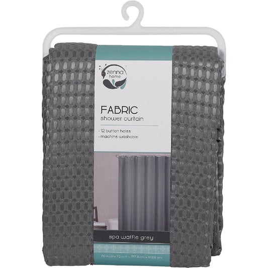Zenna Home Gray Spa Waffle Shower Cutain