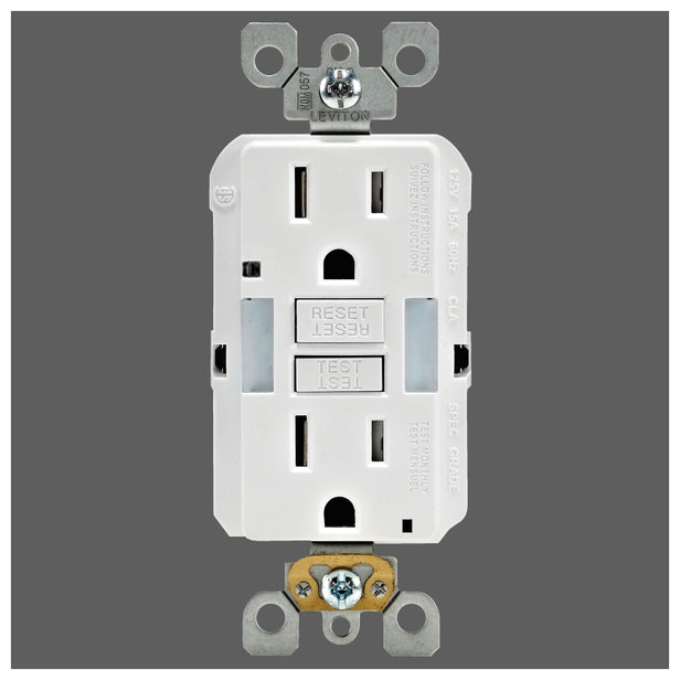 Leviton Receptacle TR GFCI Stest 15A White