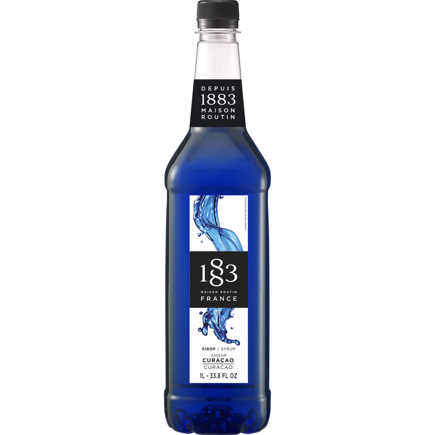 PLASTIC -  1883 Maison Routin France Syrup 1L - Blue Curacao