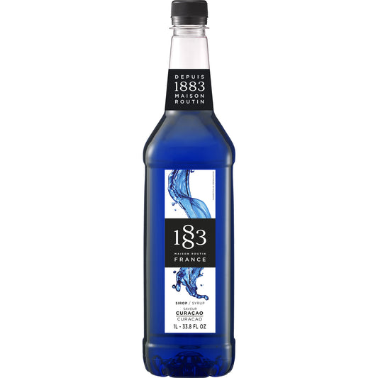 PLASTIC -  1883 Maison Routin France Syrup 1L - Blue Curacao