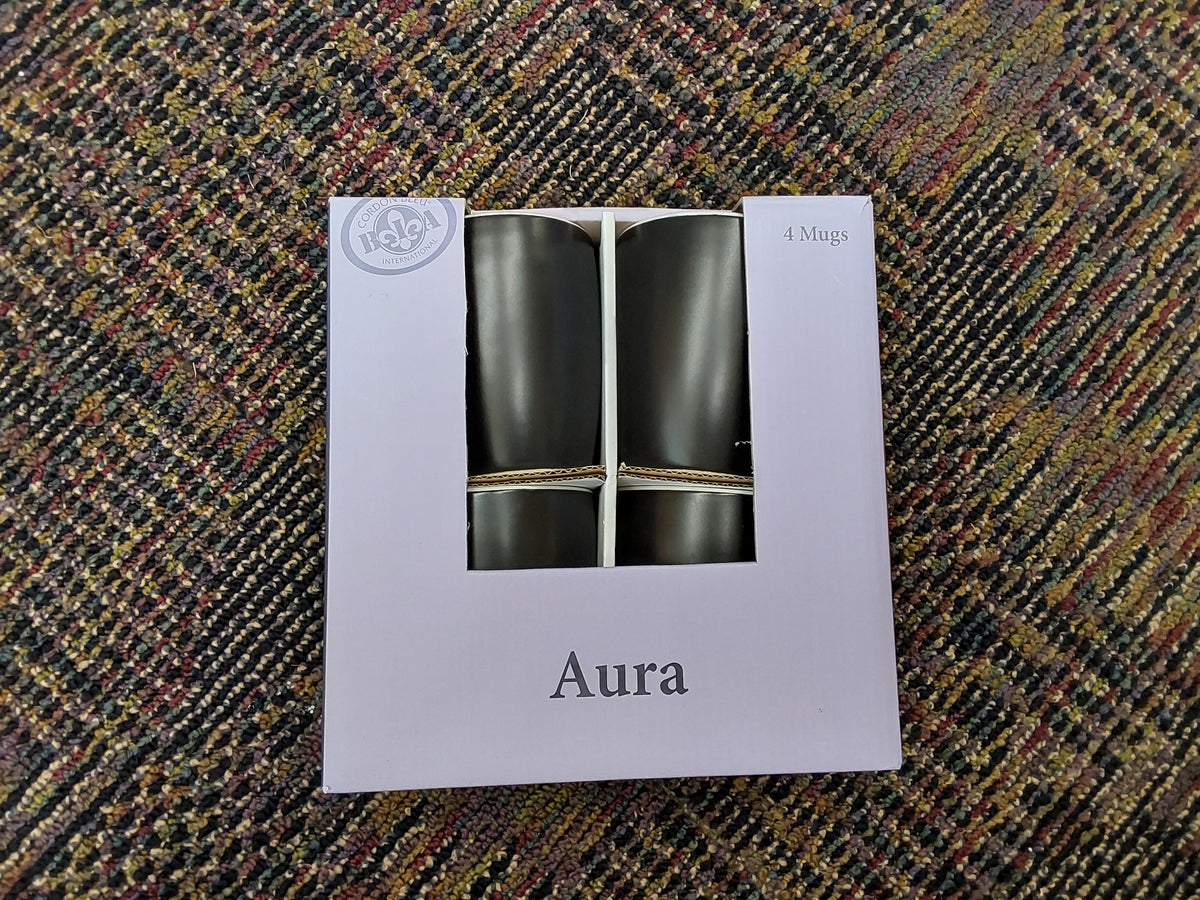 Aura Collection Black MugS- Set of 4