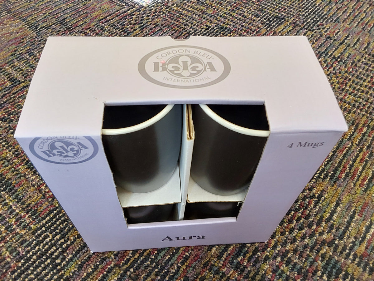 Aura Collection Black MugS- Set of 4