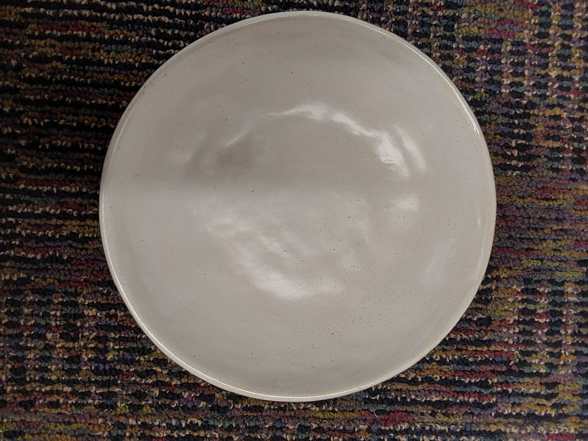 Stoneware Bowl with Reactive Glaze - White