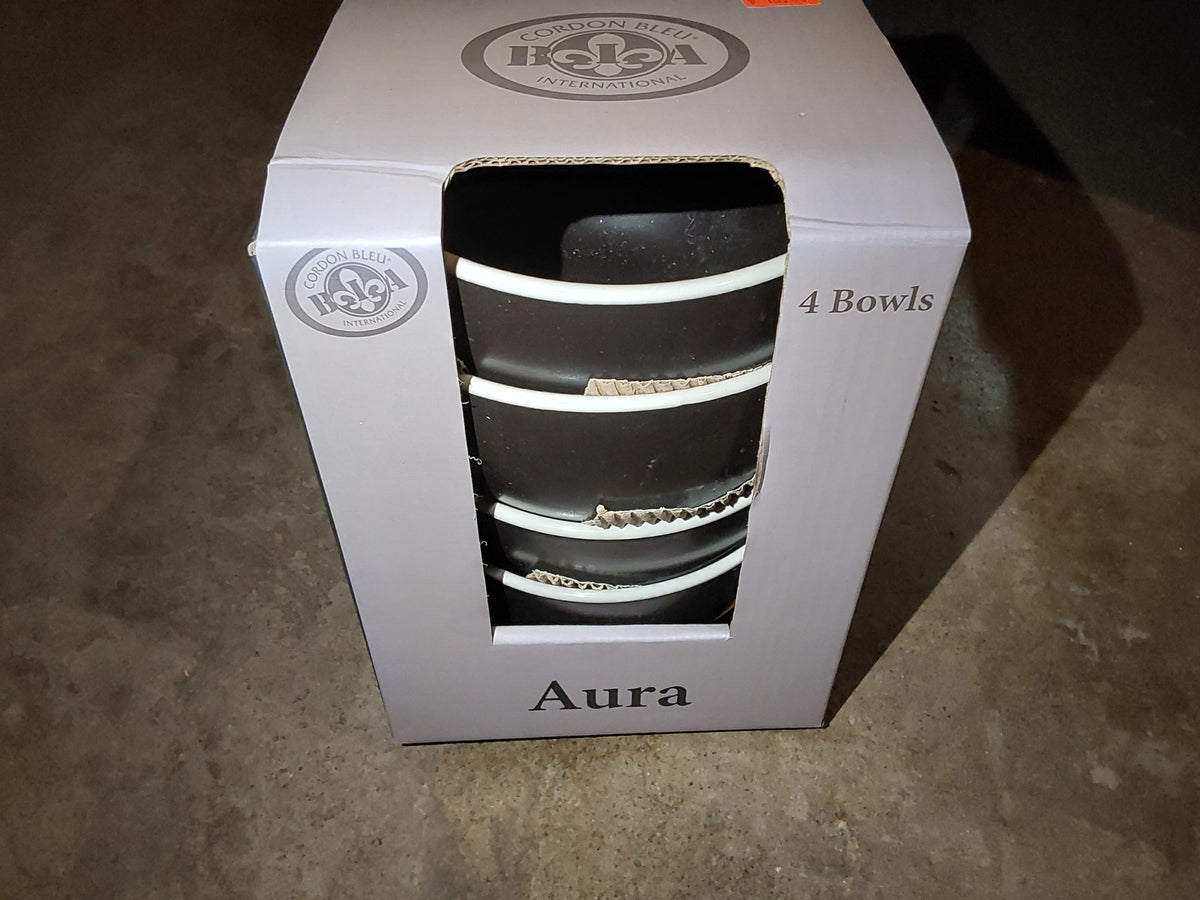 Aura Collection Black Bowls - Set of 4