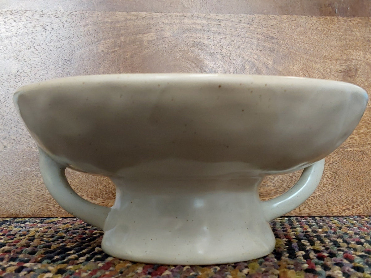 Stoneware Bowl with Reactive Glaze - White