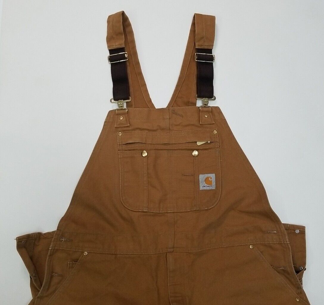 R37-BRN QUILT LINED ZIP-TO-THIGH BIB OVERALLS CARHARTT