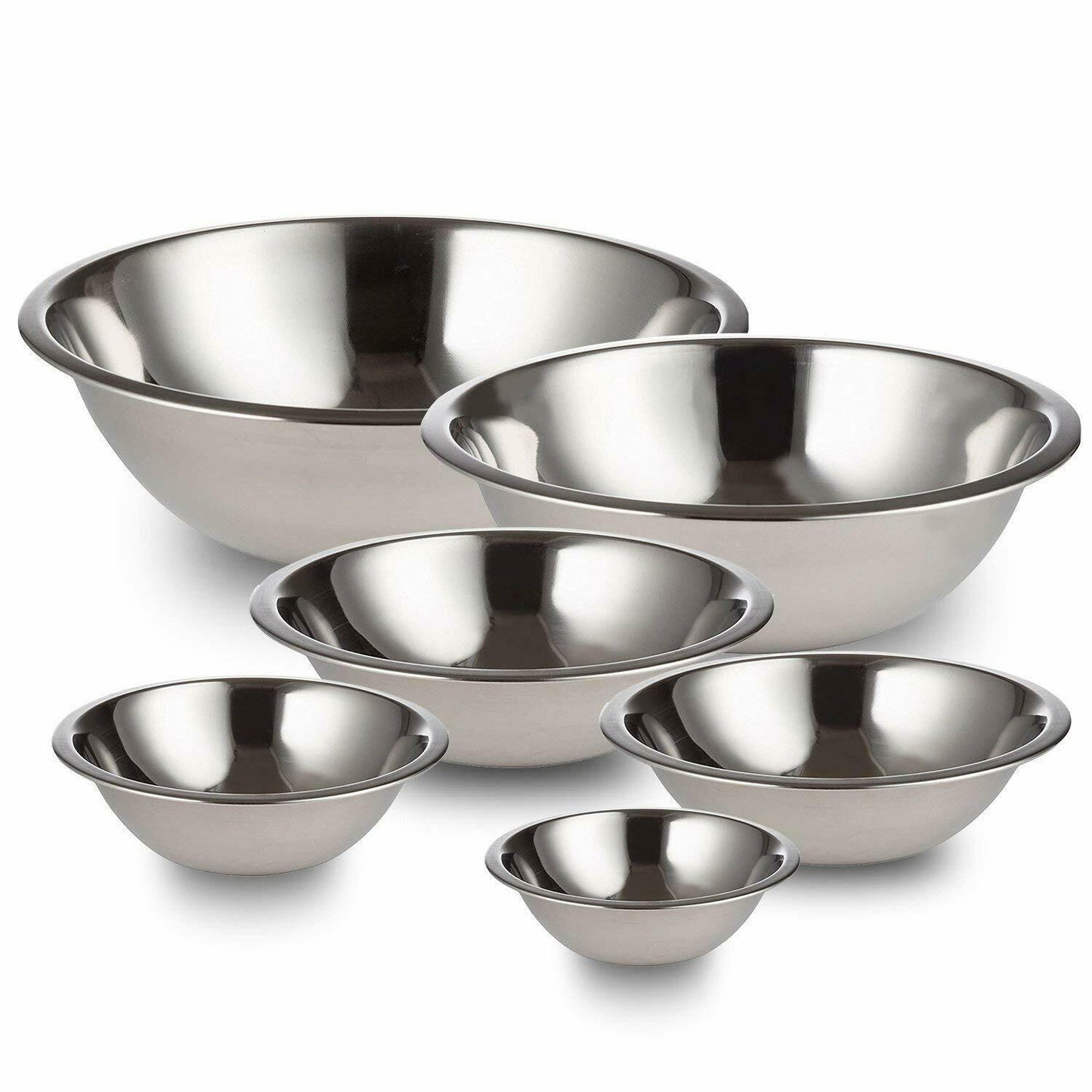 STAINLESS STEEL MIXING BOWLS, ASSORTED SIZES