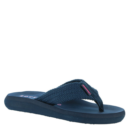 WOMENS SUNSET WEBBING TRIBAL NAVY FLIPFLOPS