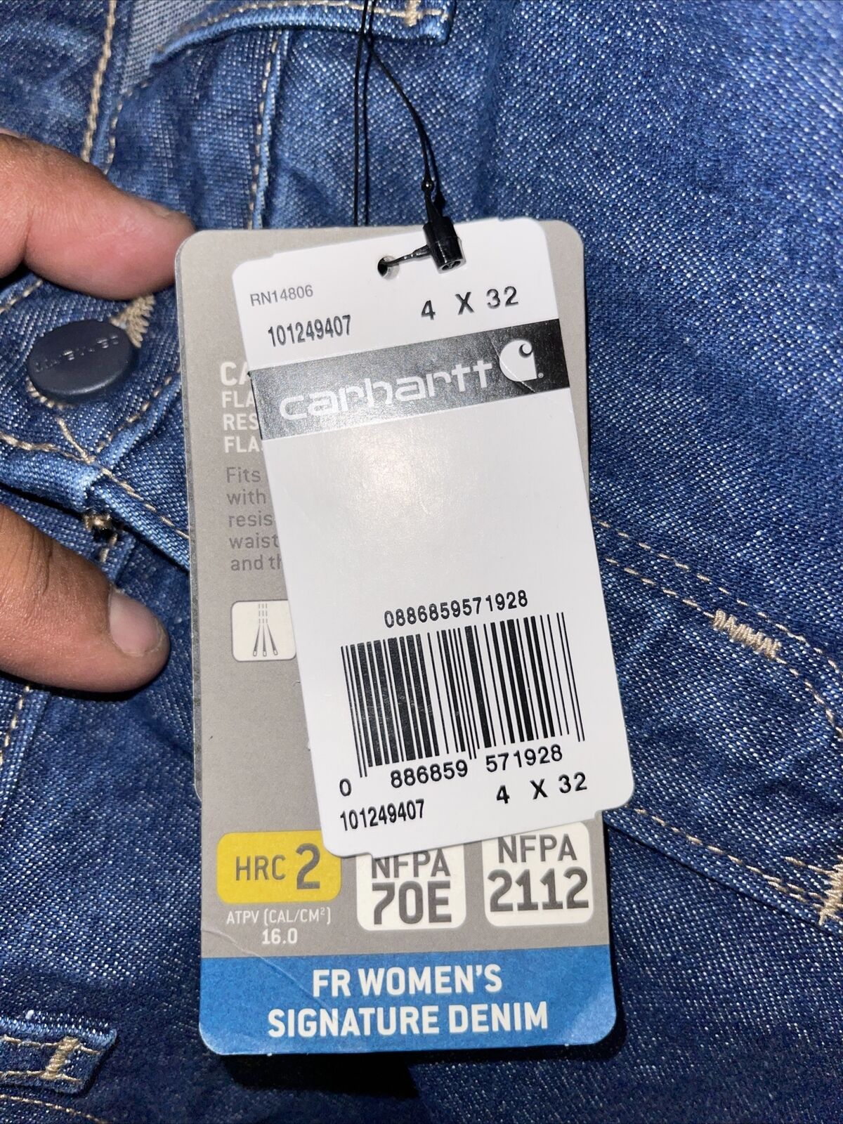 Carhartt FR Flame Resistant Women’s 4x32 Jeans Relaxed Fit 101249-407