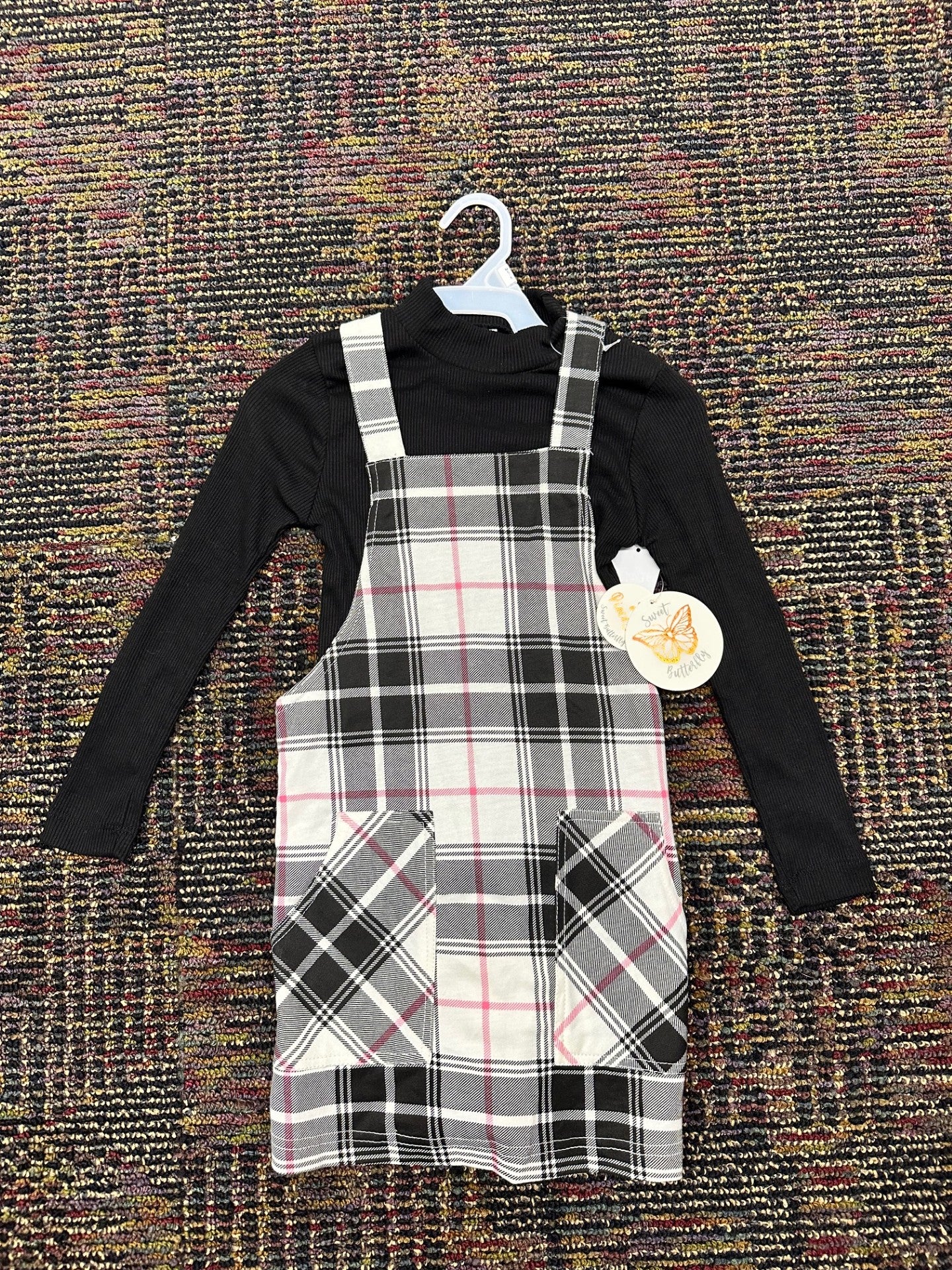 57314BK 4-6X GIRLS LS TOP/JUMPER 2PC SET