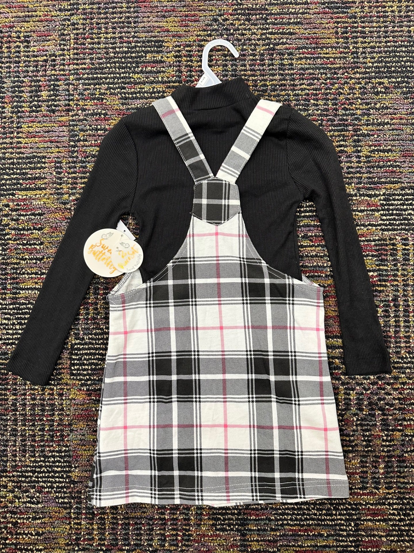 57314BK 4-6X GIRLS LS TOP/JUMPER 2PC SET