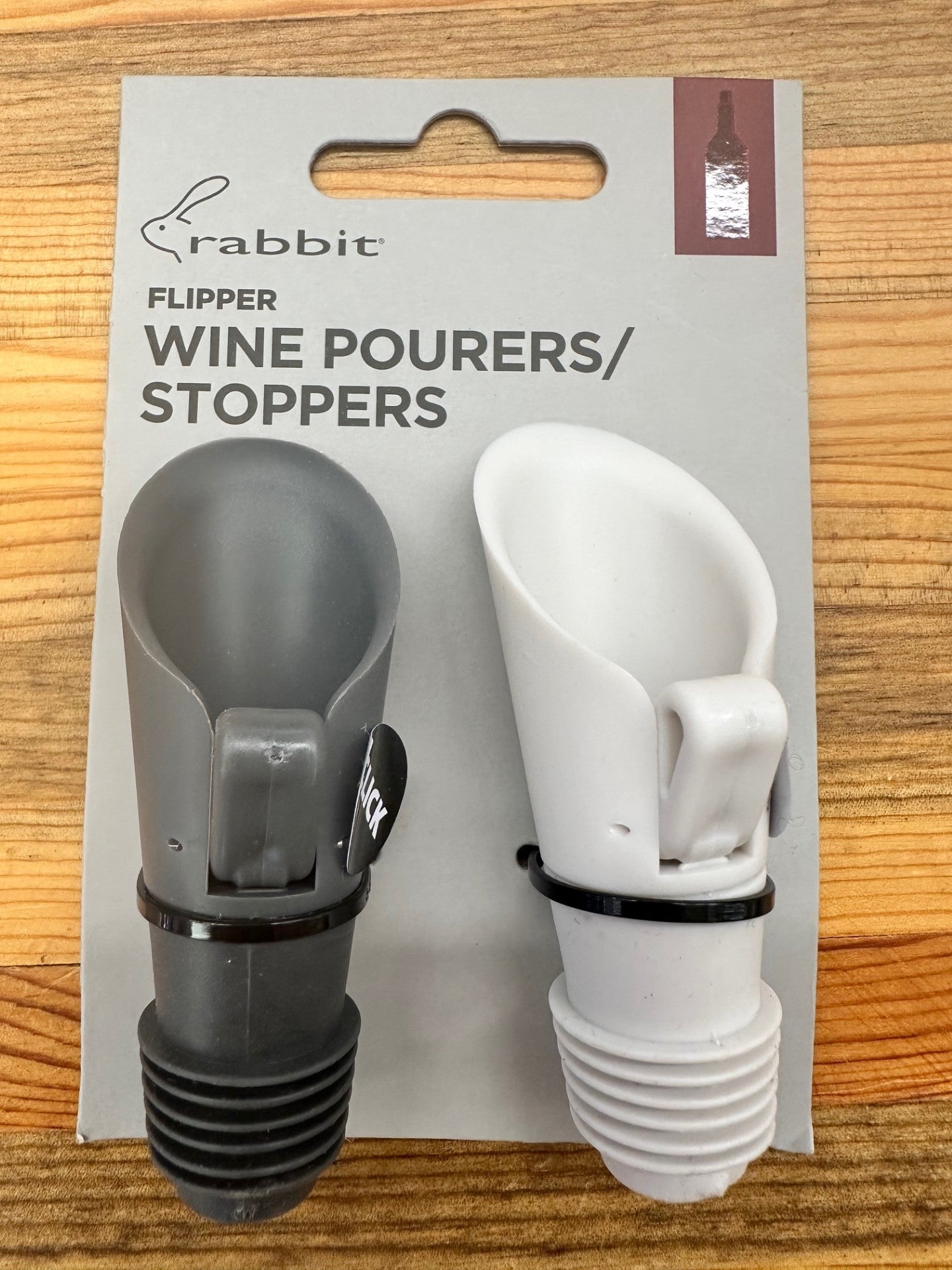 Rabbit Flipper Wine Pourer/Stoppers 2Pk Assorted Colors