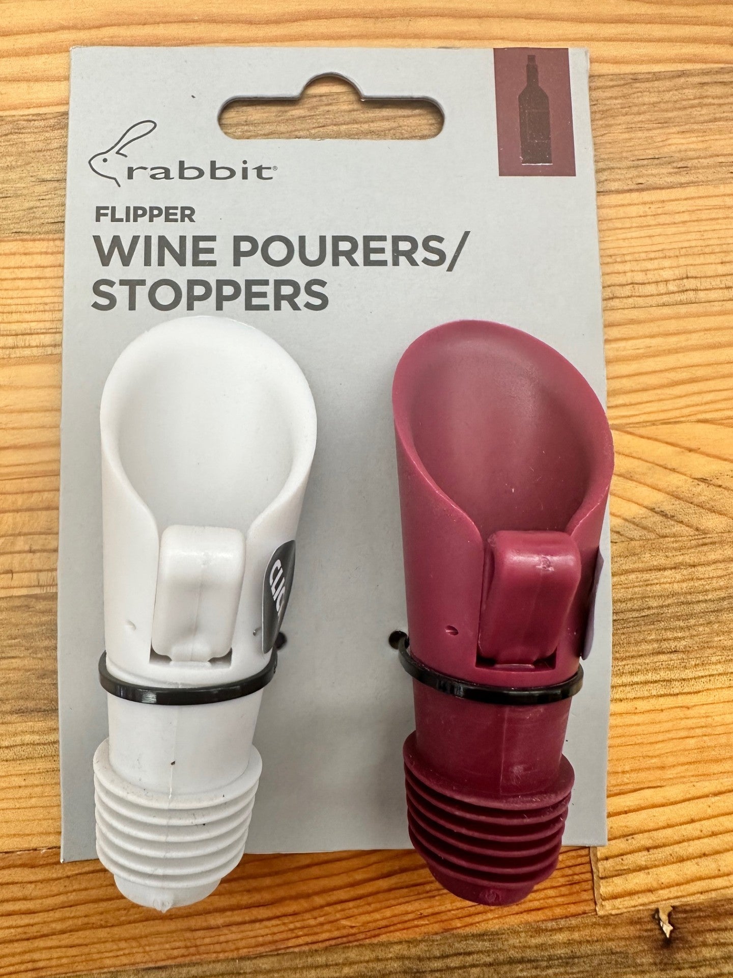Rabbit Flipper Wine Pourer/Stoppers 2Pk Assorted Colors