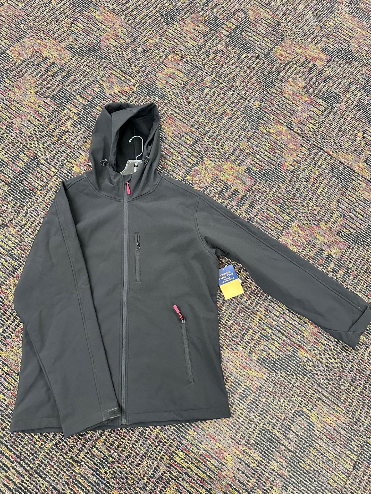 Pacific Crest Mens Zip Up Jacket with Hood - Black