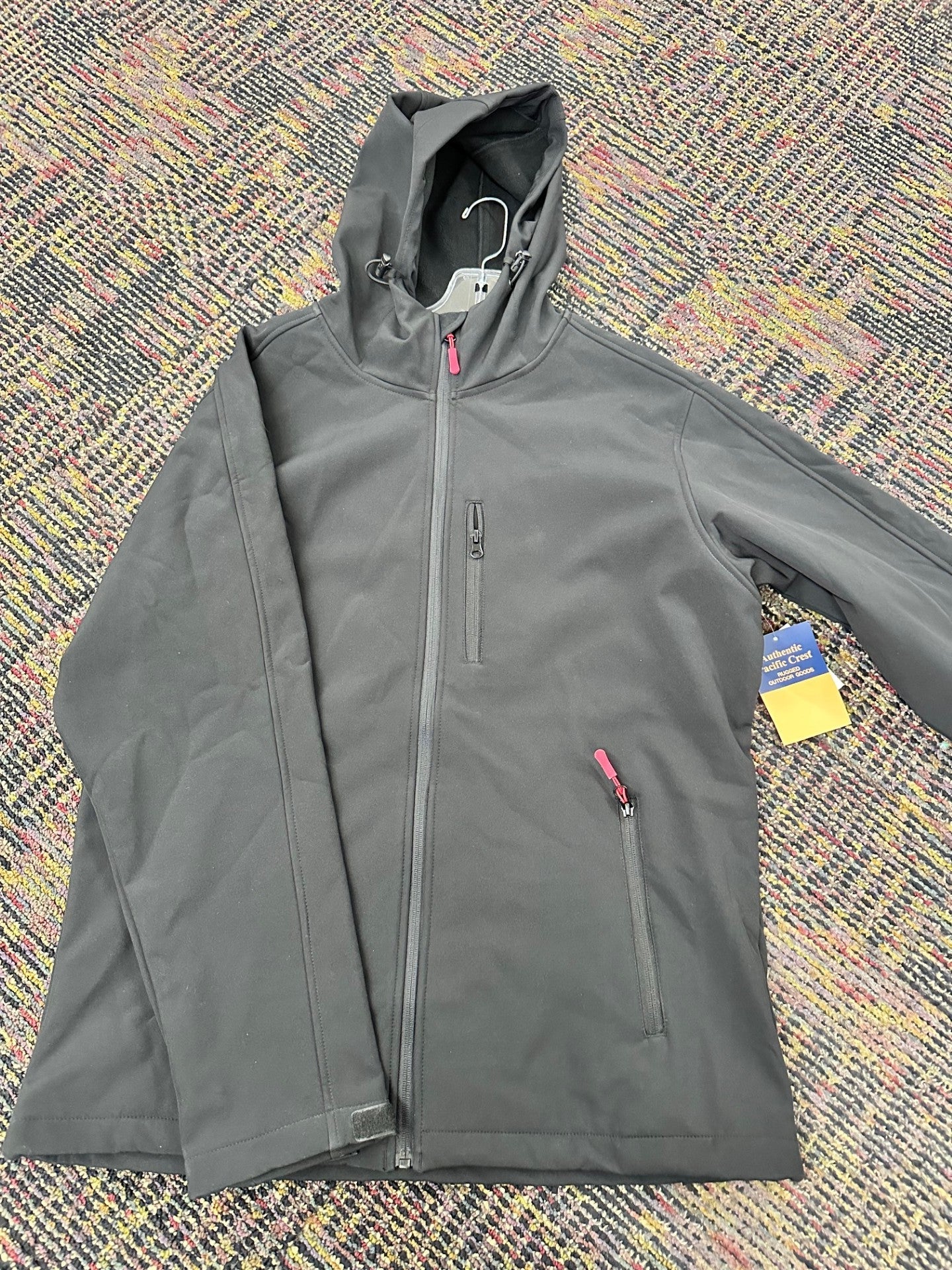 Pacific Crest Mens Zip Up Jacket with Hood - Black