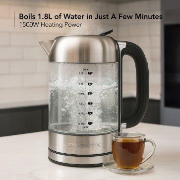 OVENTE Electric Kettle with 1.8L Borosilicate Glass