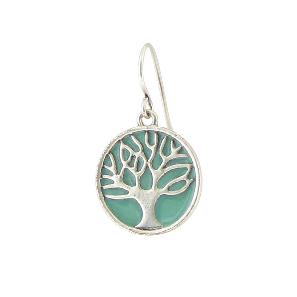 Enamel Tree of Life Earring: D