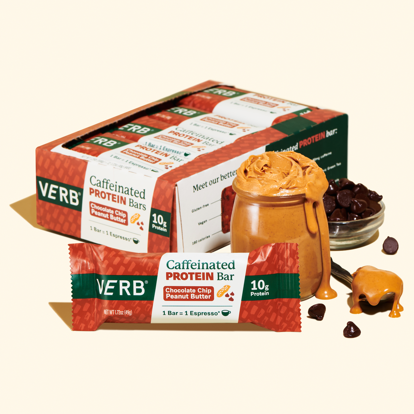 Caffeinated Protein Bar, Chocolate Chip Peanut Butter