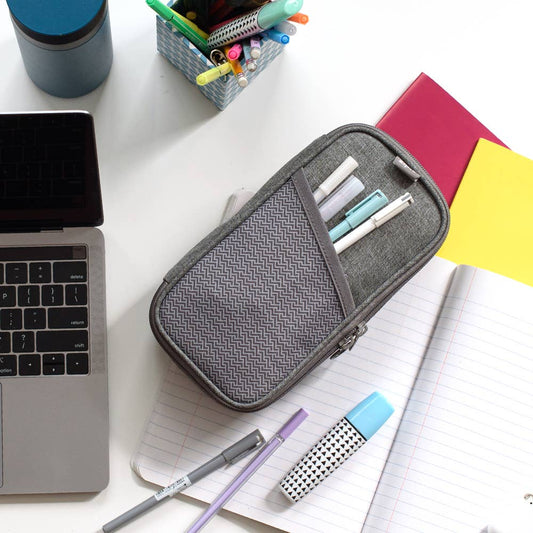 ZIPIT Essentials Large Pencil Case, Grey