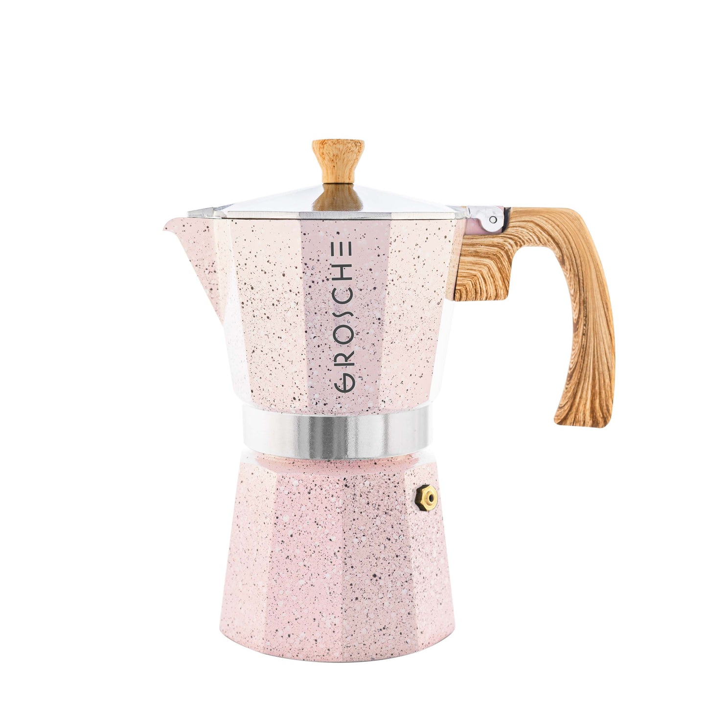 MILANO STONE Stovetop Espresso Maker  - Blush Pink: 6 cup