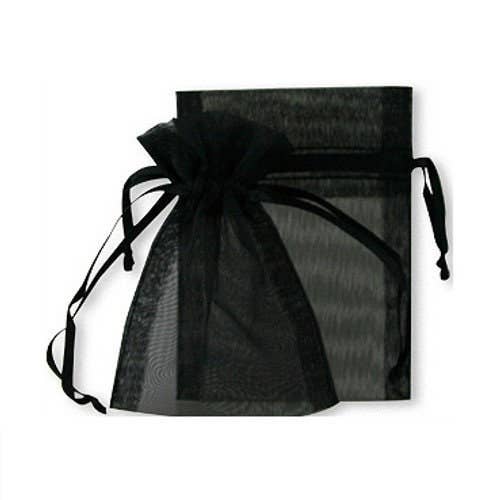 Organza Bag Sheer Favor  Pouch 6" x 8" (15 x 20 cm): Black