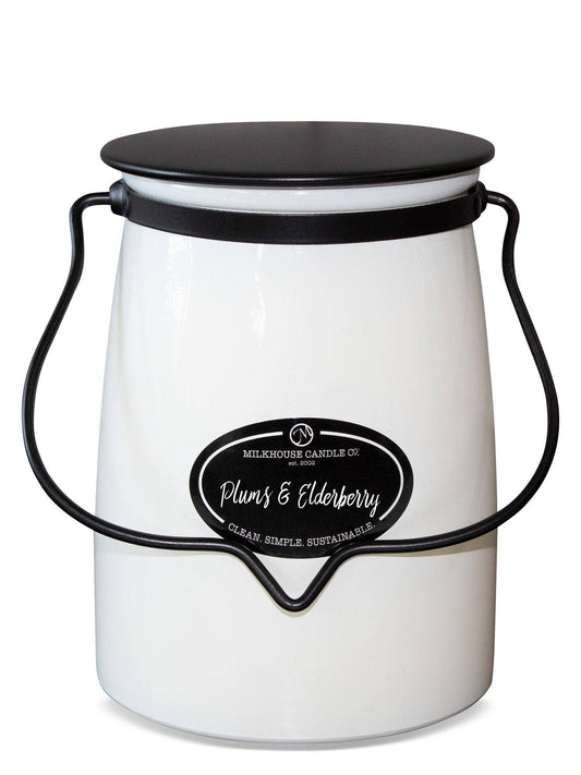 22 oz Butter Jar Soy Candle: Plums & Elderberry