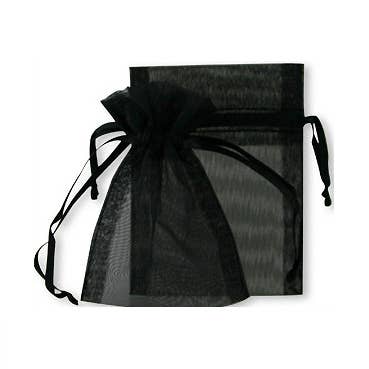 Organza Bag Sheer Favor Gift 4" x 6" (11 x 9.5 cm): Black
