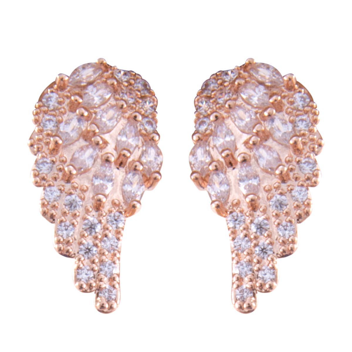 Mini Angel Wing Earrings - Rose Gold - AMANDA BLU
