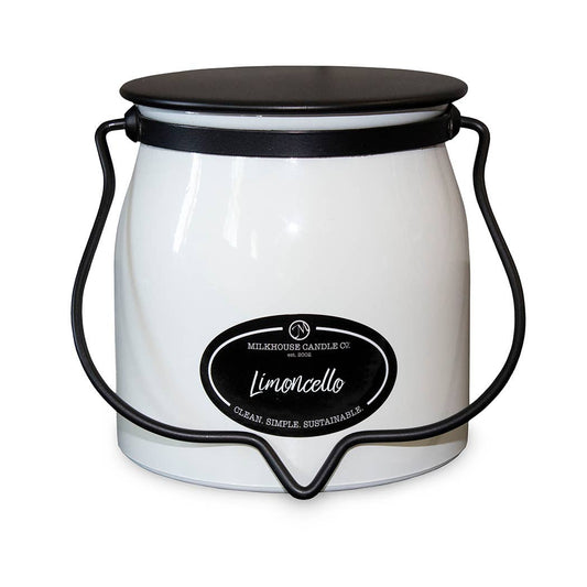 16 oz Butter Jar Soy Candle: Limoncello, by Milkhouse