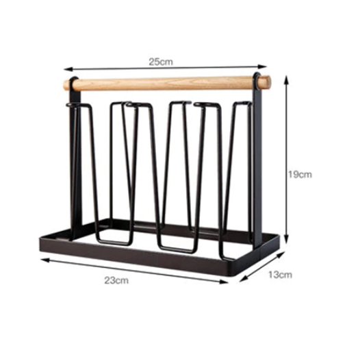 Kitchen Utensils Wrought Iron Cup Holder: Black