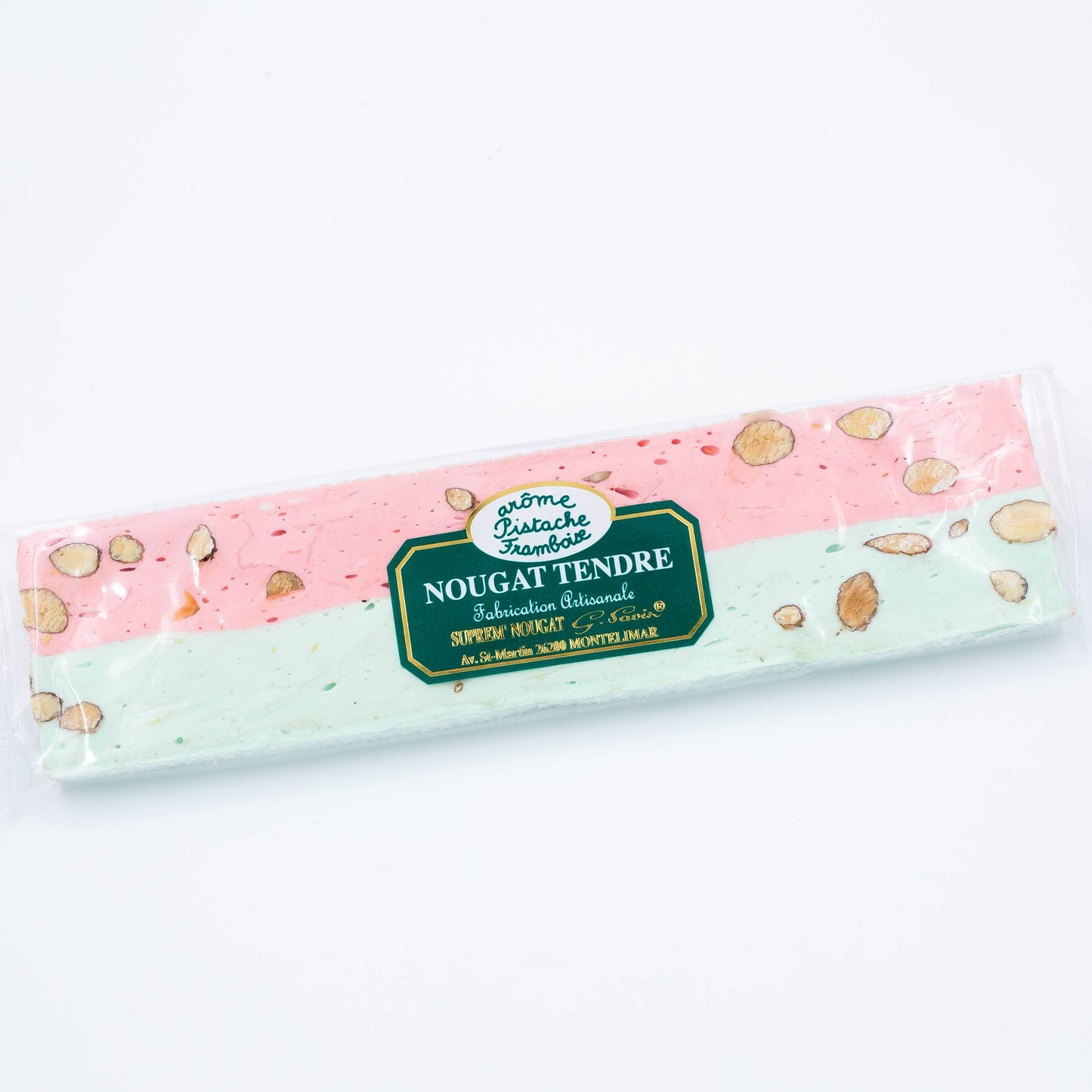 Barre de nougat - arôme pistache framboise - 100g