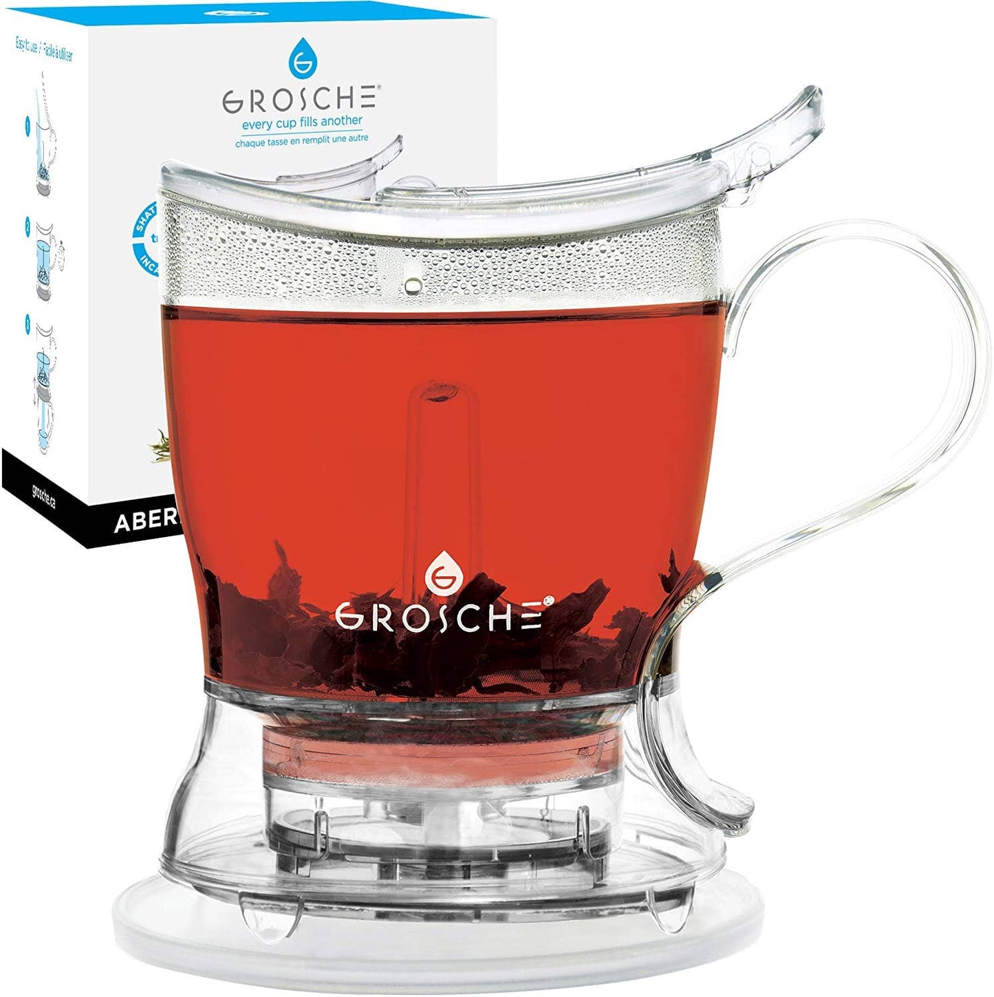 GROSCHE ABERDEEN Smart Tea Maker, Tea Steeper - Clear: 525ml/17.7fl.oz