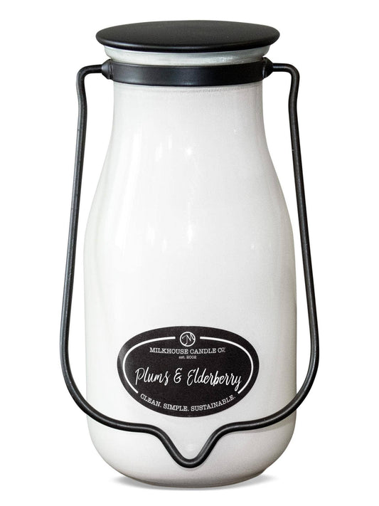 14 oz Milkbottle Soy Candle: Plums & Elderberry