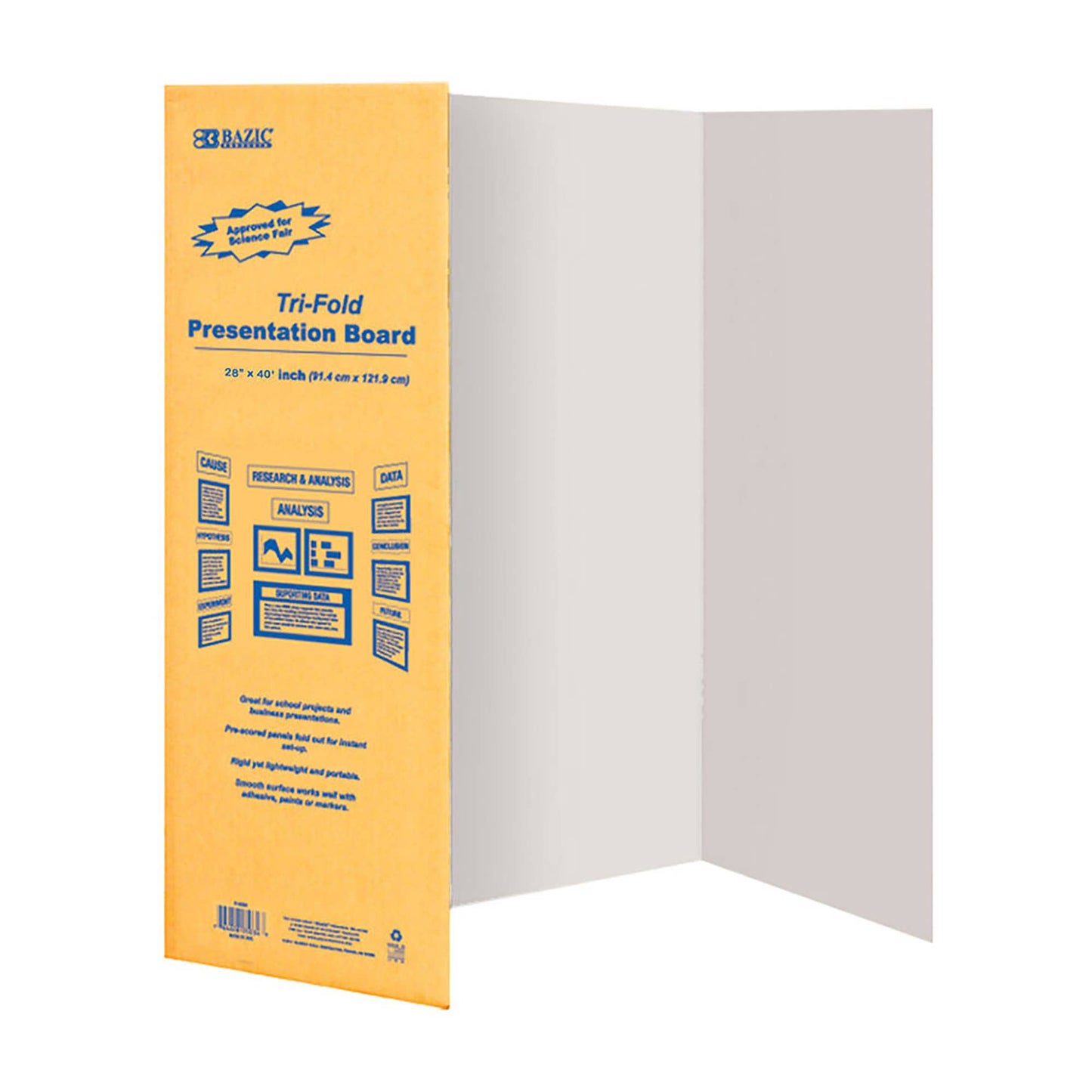 Tri-Fold Corrugated Presentation Board - White 28" X 40"