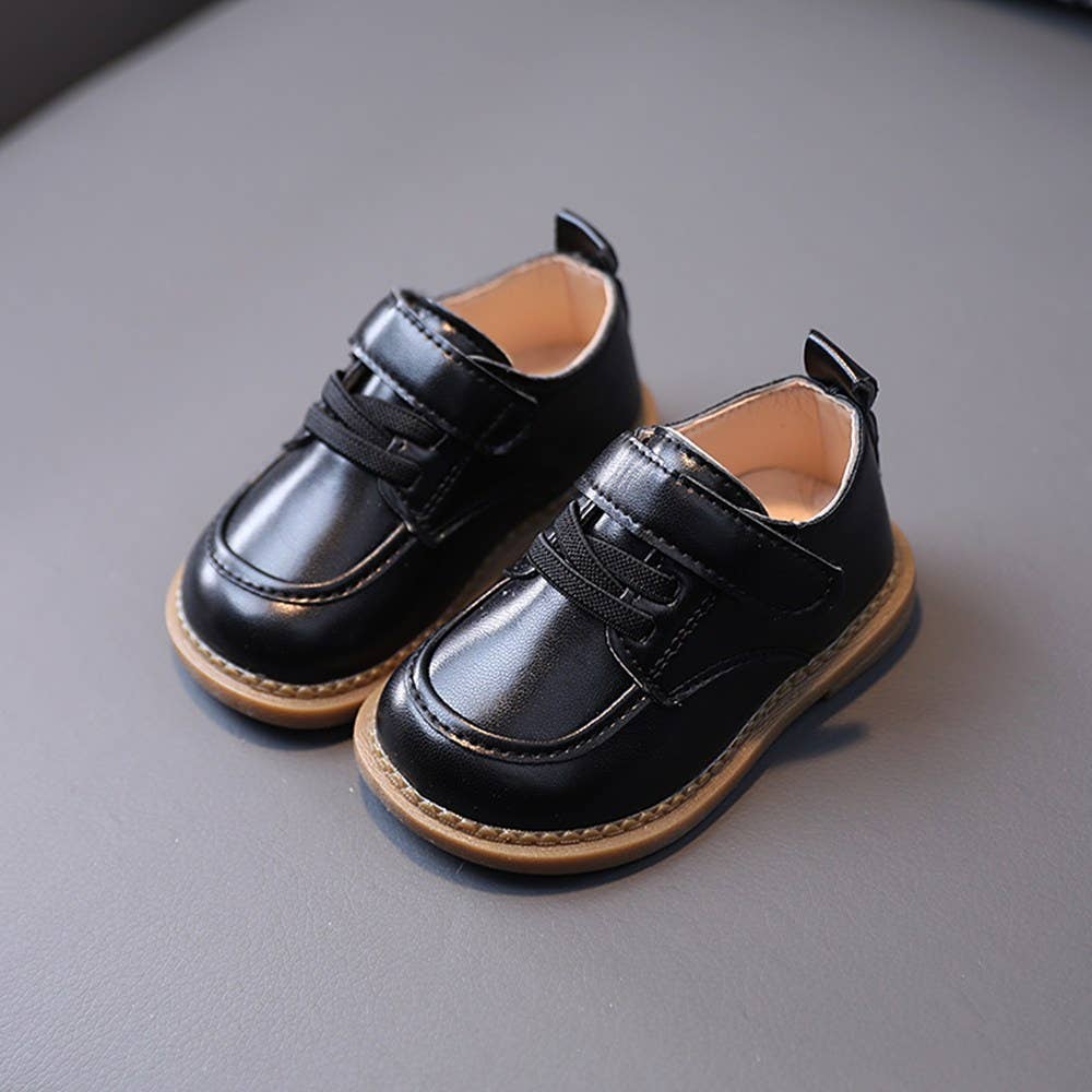 Toddler Boy Fashion Black Soft Sole Shoes: Toddler US 7.5